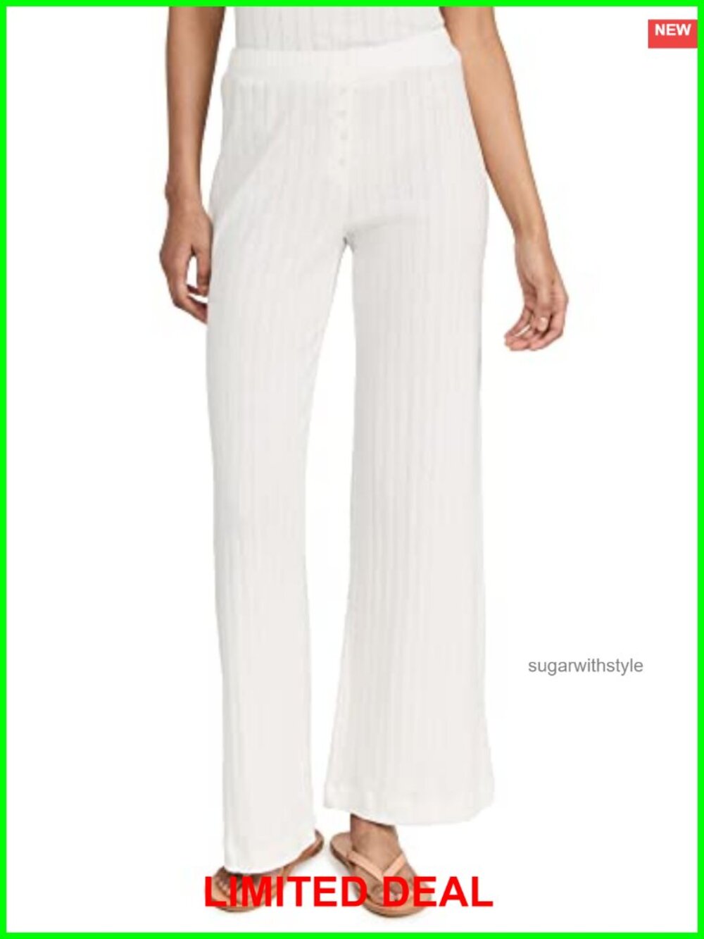 Leset Pointelle Pants Lightweight Knit Casual Lounge